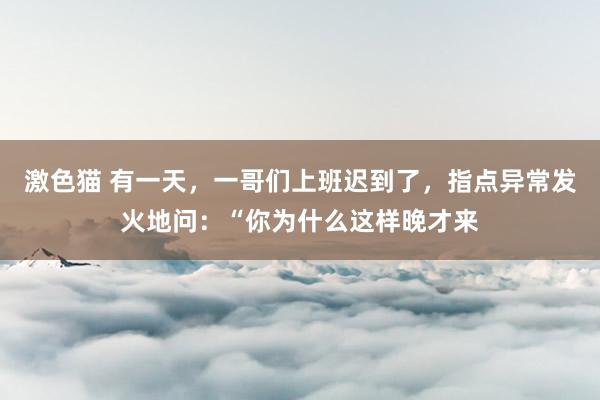 激色猫 有一天，一哥们上班迟到了，指点异常发火地问：“你为什么这样晚才来