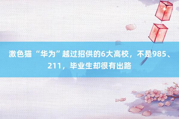 激色猫 “华为”越过招供的6大高校，不是985、211，毕业生却很有出路