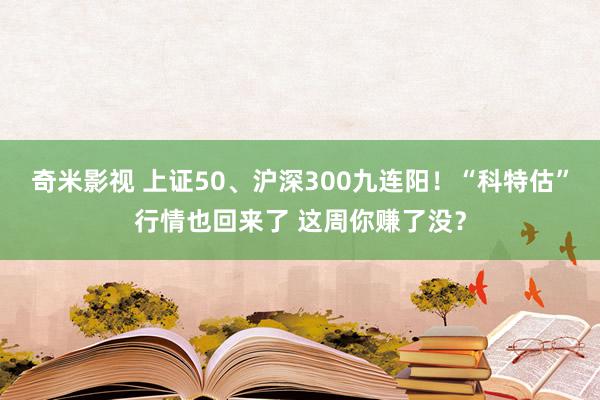 奇米影视 上证50、沪深300九连阳！“科特估”行情也回来了 这周你赚了没？