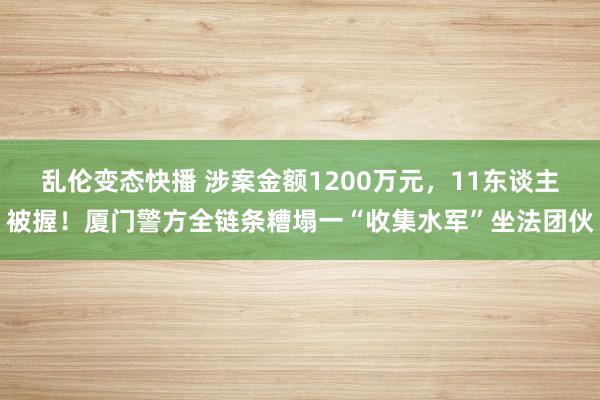 乱伦变态快播 涉案金额1200万元，11东谈主被握！厦门警方全链条糟塌一“收集水军”坐法团伙