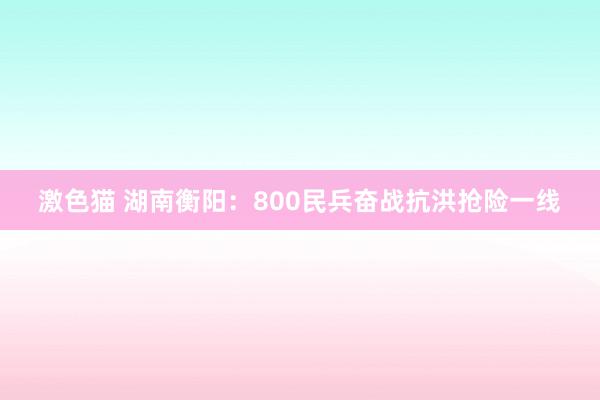 激色猫 湖南衡阳：800民兵奋战抗洪抢险一线