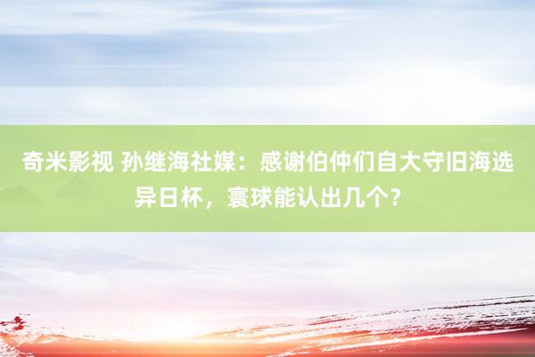 奇米影视 孙继海社媒：感谢伯仲们自大守旧海选异日杯，寰球能认出几个？