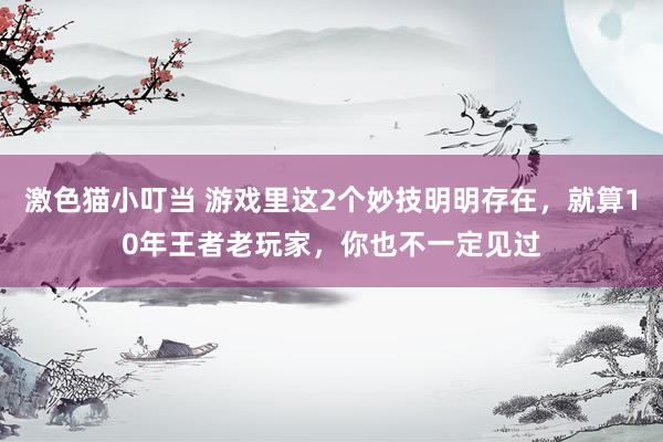 激色猫小叮当 游戏里这2个妙技明明存在，就算10年王者老玩家，你也不一定见过