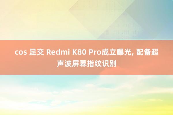 cos 足交 Redmi K80 Pro成立曝光, 配备超声波屏幕指纹识别